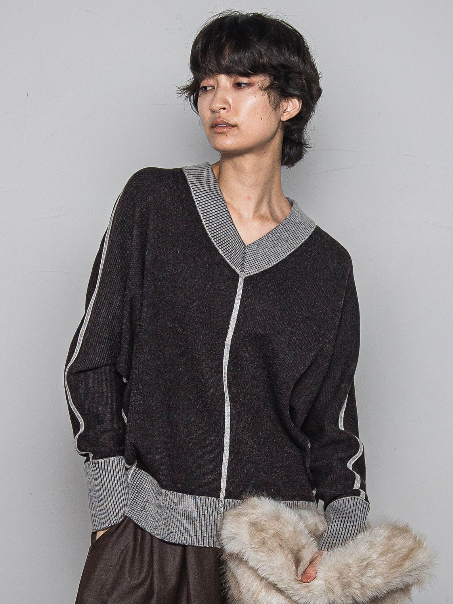 今日の気分で着回せるリバーシブルニット≪手洗い可能≫