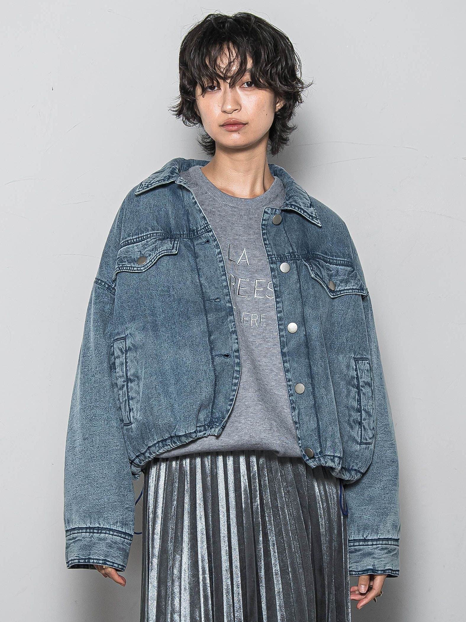 中綿デニムジャケット≪洗濯機で洗える≫