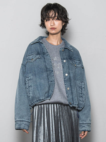 中綿デニムジャケット≪洗濯機で洗える≫