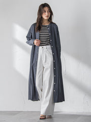 デニムワイドパンツ≪洗濯機で洗える≫