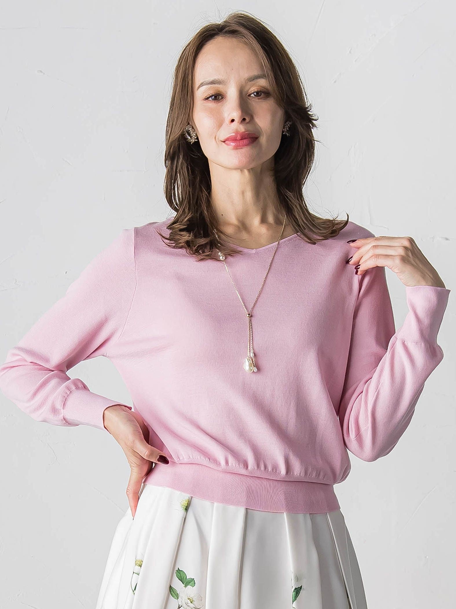 パールラリエットネックレス