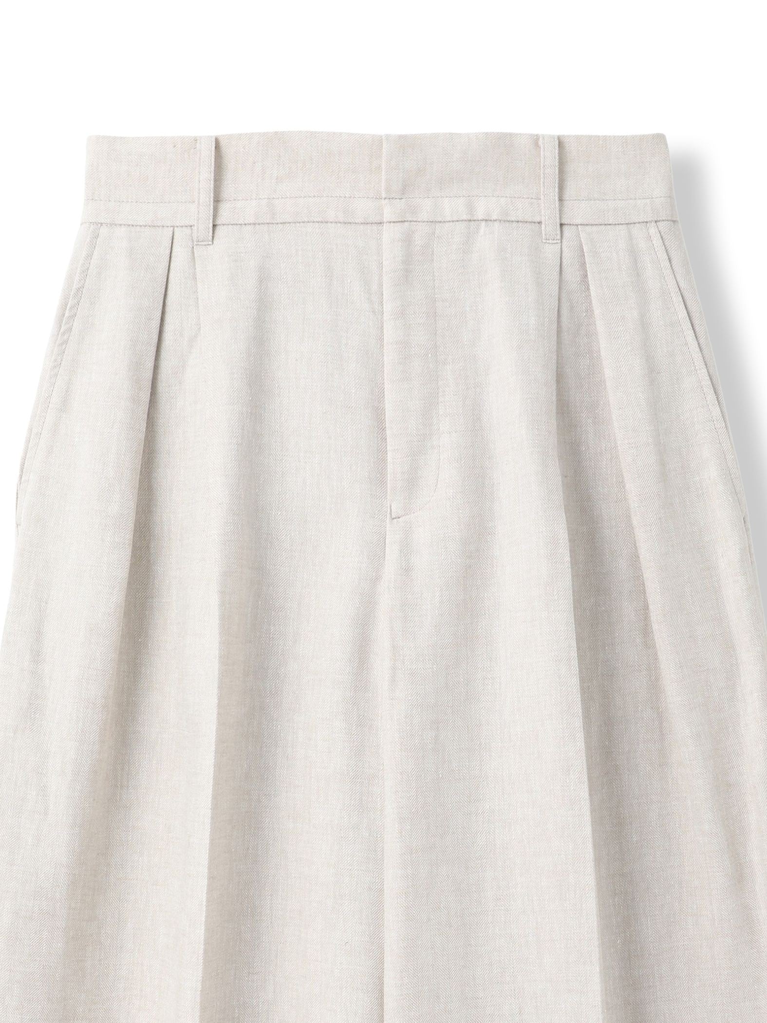 クラシックポリリネンヘリンボンパンツ