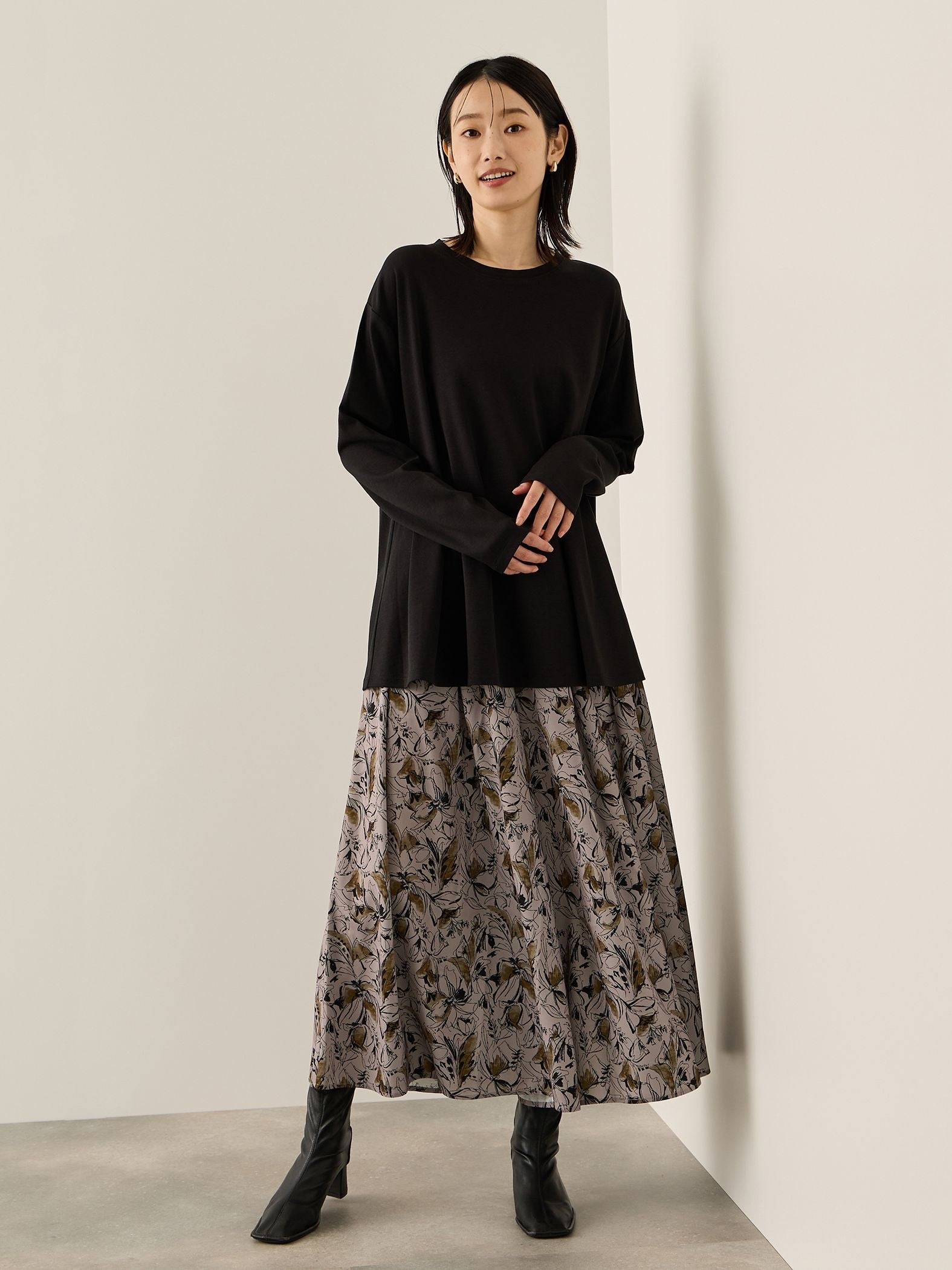 アートフラワースカートライクパンツ≪手洗い可能≫