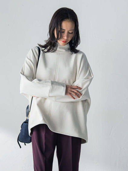 【WEB限定】裏毛布スタンドネックプルオーバー≪毛玉防止・ストレッチ≫