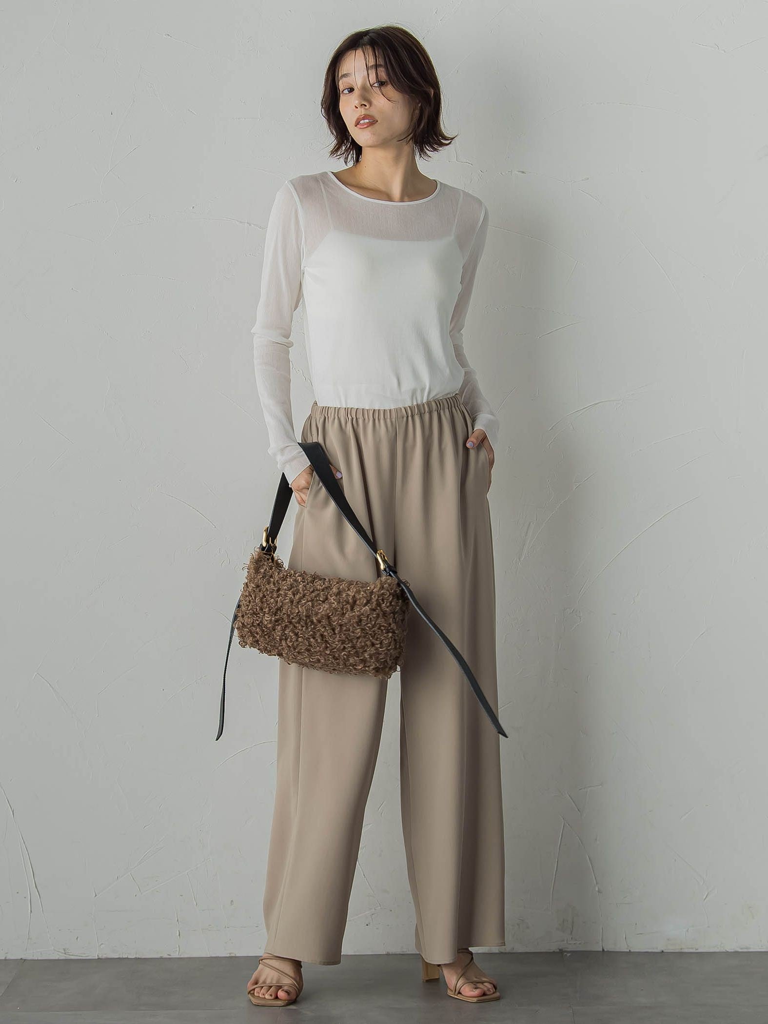 コットンサラチュールカットソー≪手洗い可能≫