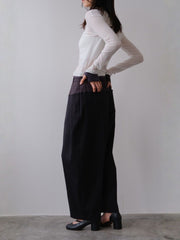 Bicolor curve pants【日本製】≪手洗い可能≫