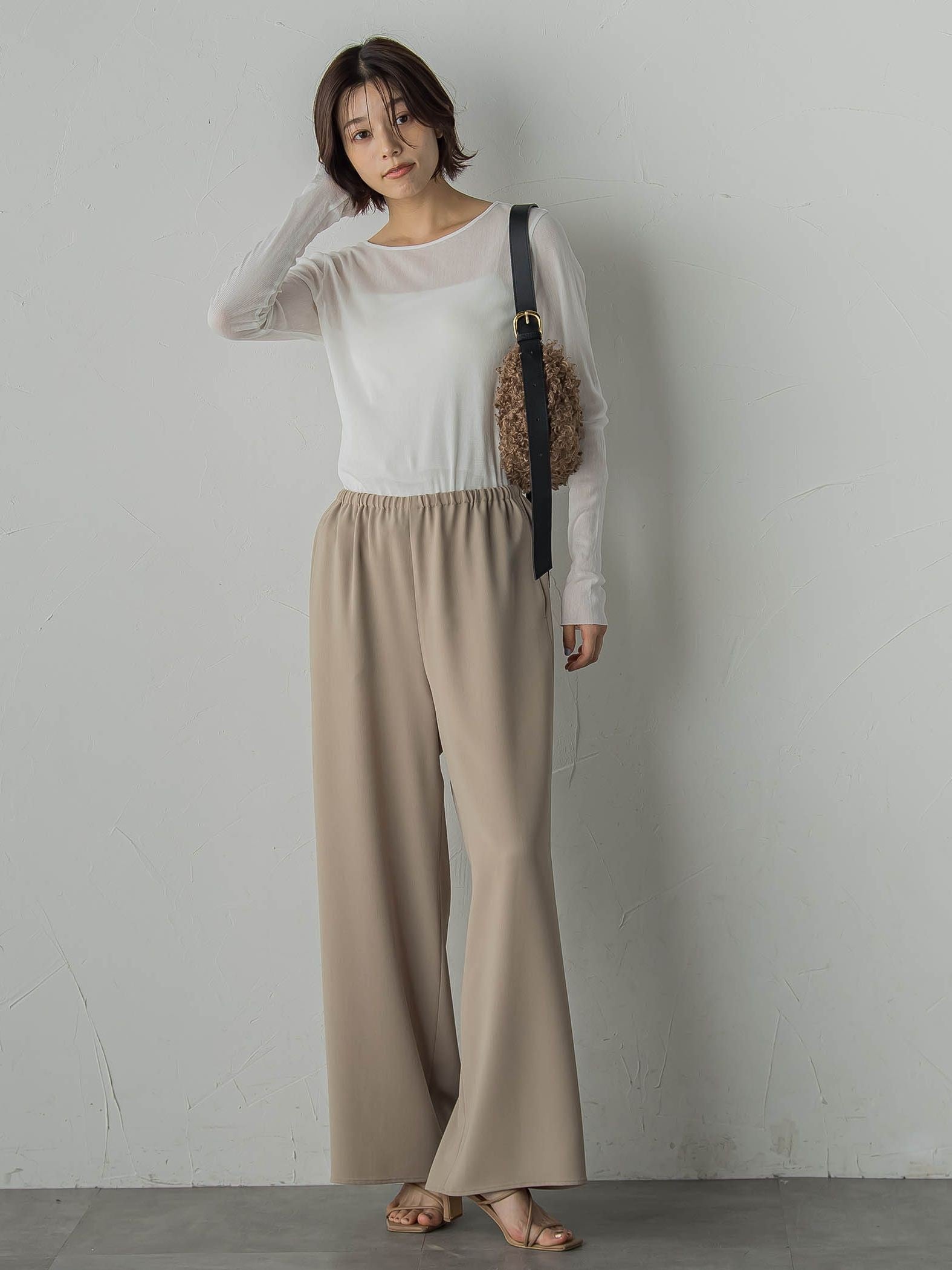 コットンサラチュールカットソー≪手洗い可能≫