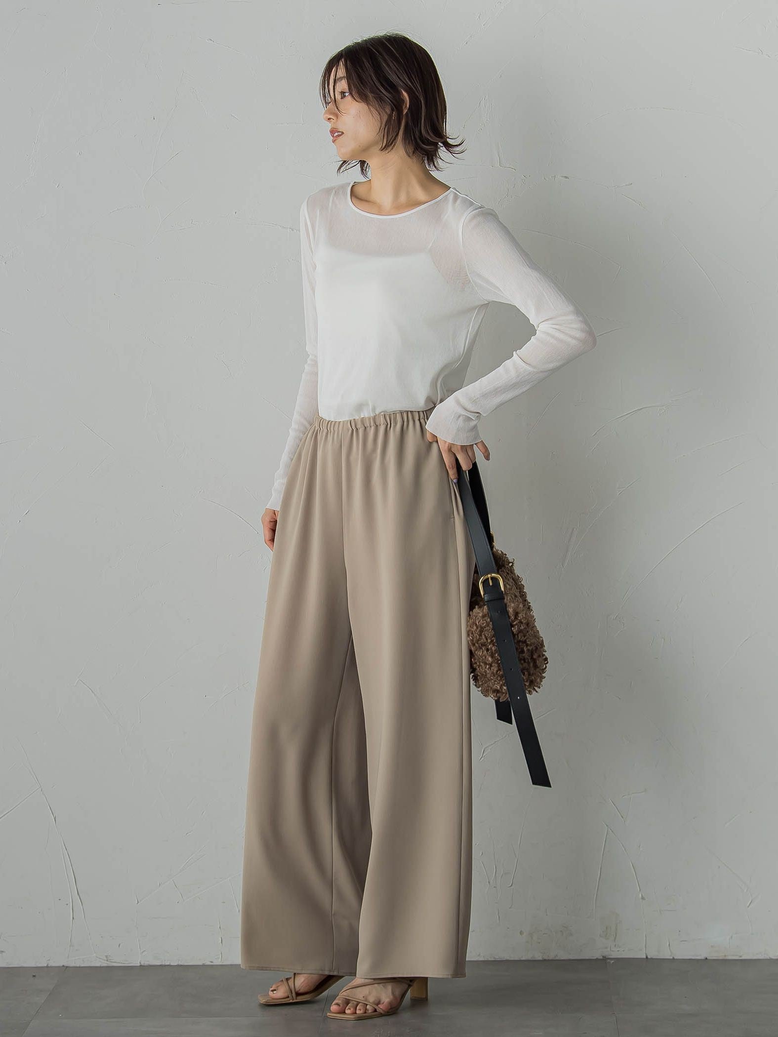 コットンサラチュールカットソー≪手洗い可能≫