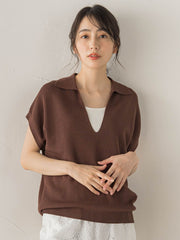 強撚鹿の子ポロドッキングニット