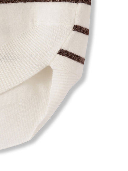 ラメボーダーウォッシャブルコクーンニット≪洗濯機で洗える≫