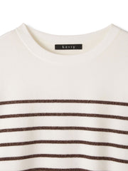 ラメボーダーウォッシャブルコクーンニット≪洗濯機で洗える≫