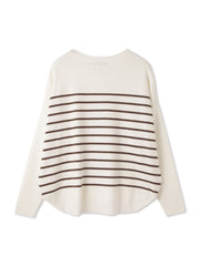 ラメボーダーウォッシャブルコクーンニット≪洗濯機で洗える≫