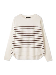 ラメボーダーウォッシャブルコクーンニット≪洗濯機で洗える≫