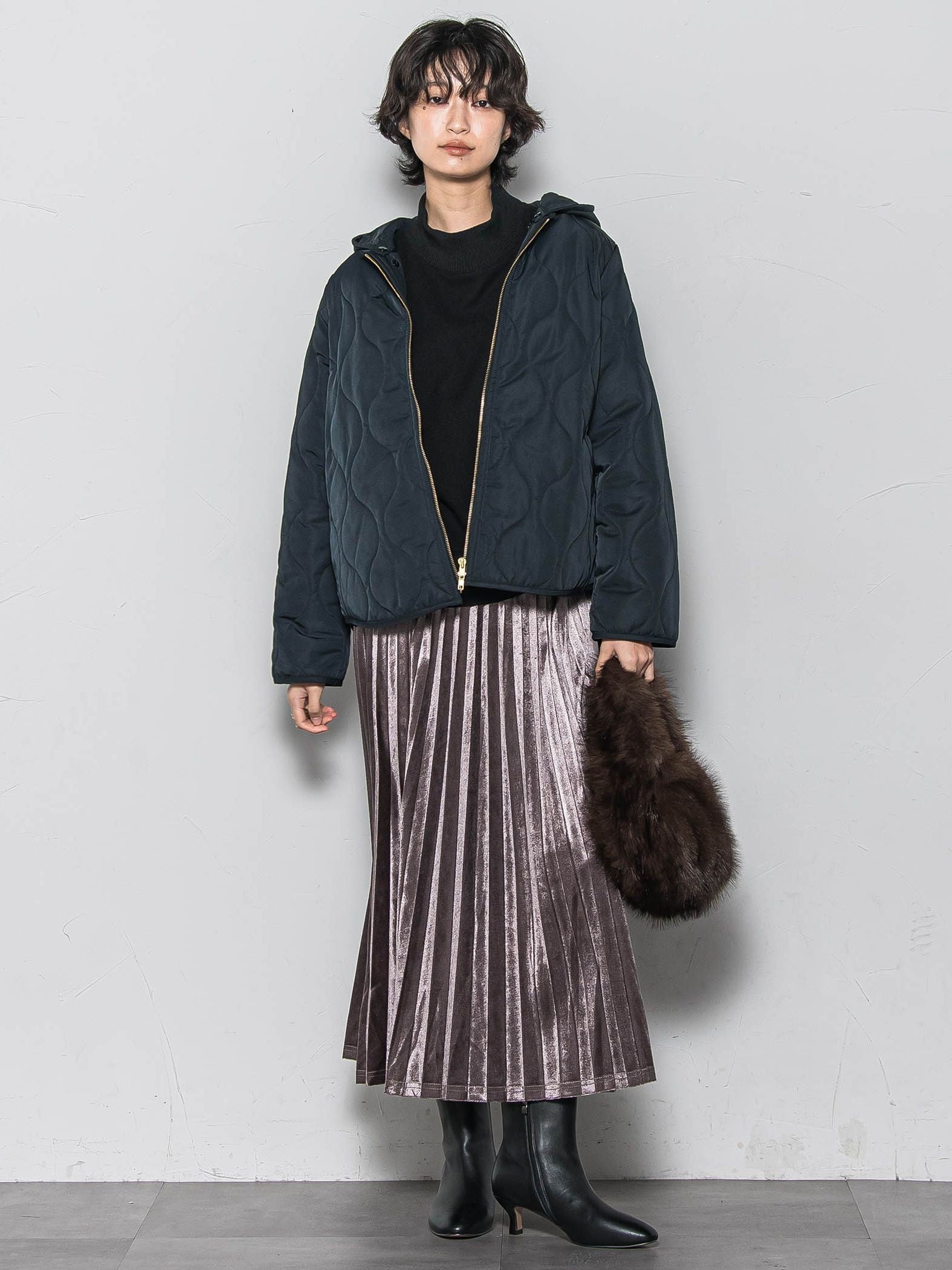 【WEB限定】4WAYキルティング×ボアブルゾン≪手洗い可能≫