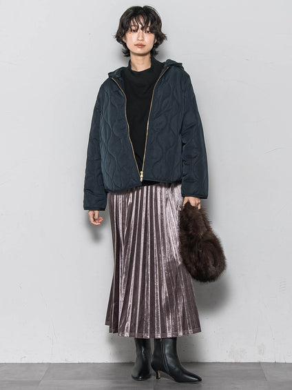 【WEB限定】4WAYキルティング×ボアブルゾン≪手洗い可能≫