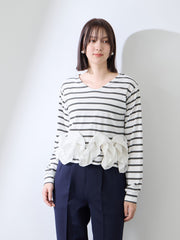 ラッフルヘムクロプトプルオーバー