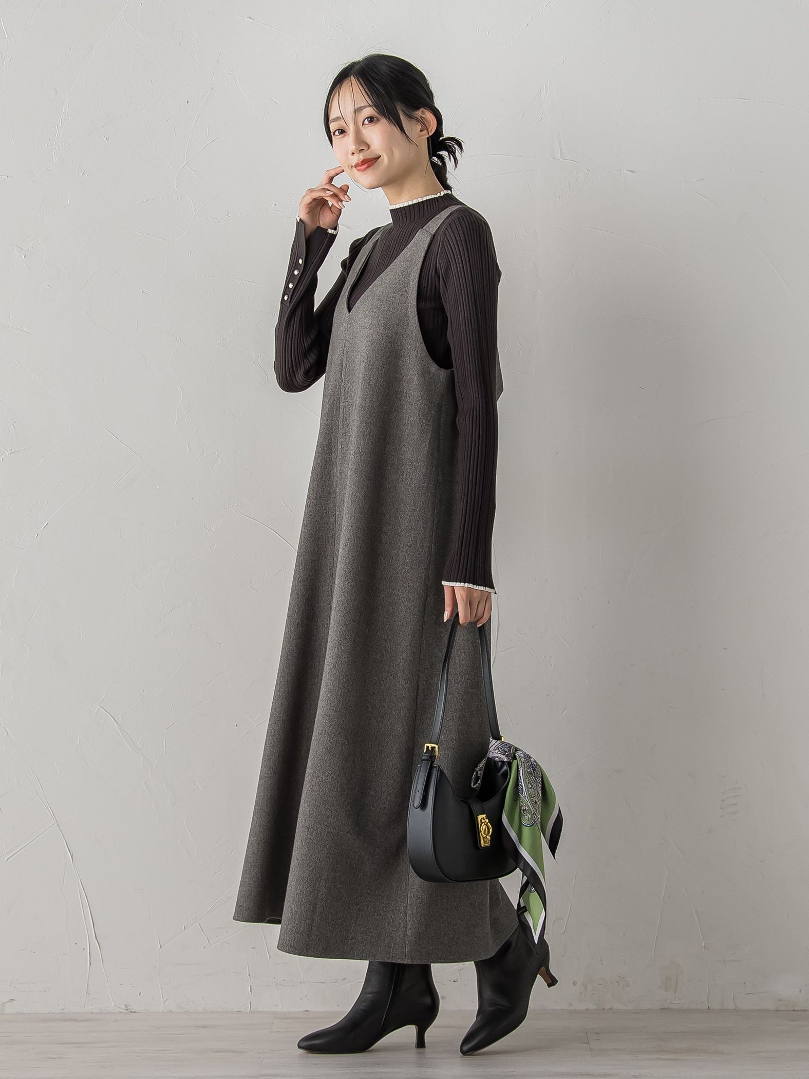 両面ピーチ起毛ジャンスカ≪洗濯機で洗える≫