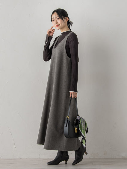 両面ピーチ起毛ジャンスカ≪洗濯機で洗える≫