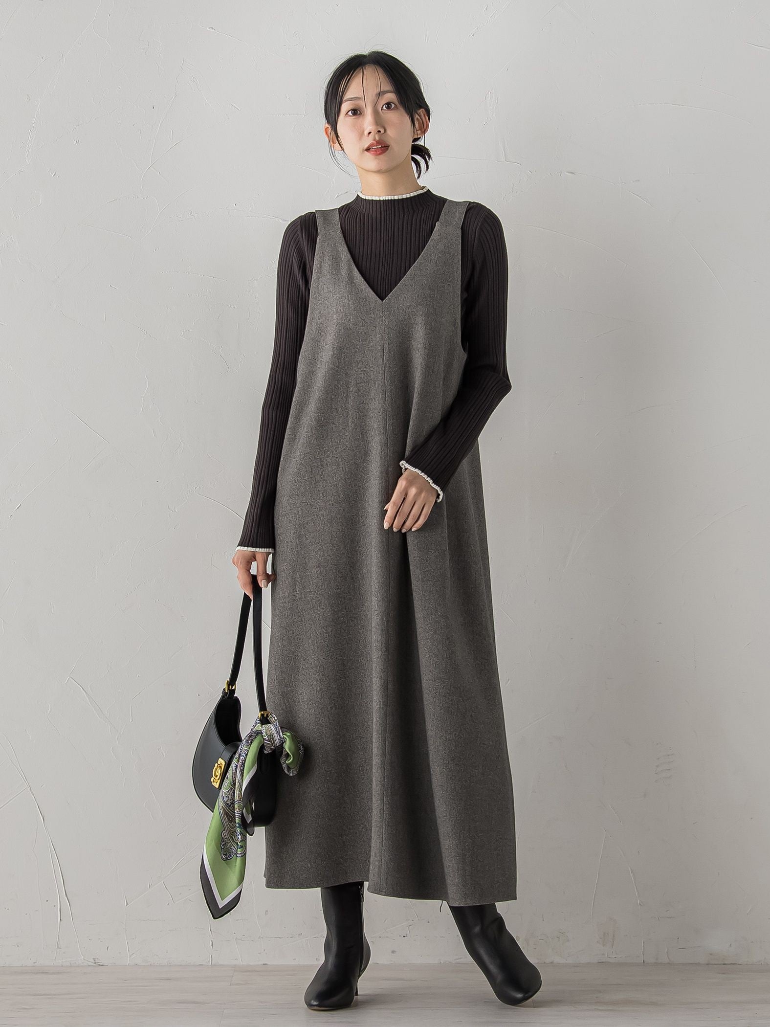 両面ピーチ起毛ジャンスカ≪洗濯機で洗える≫