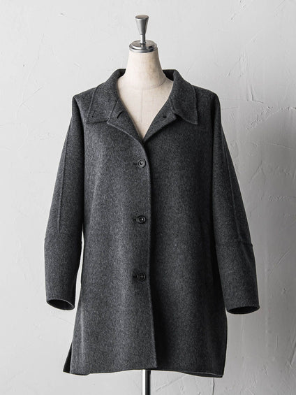 【大きいサイズ】<極>”軽さと贅沢なぬくもり”スタンドカラーリバーコート