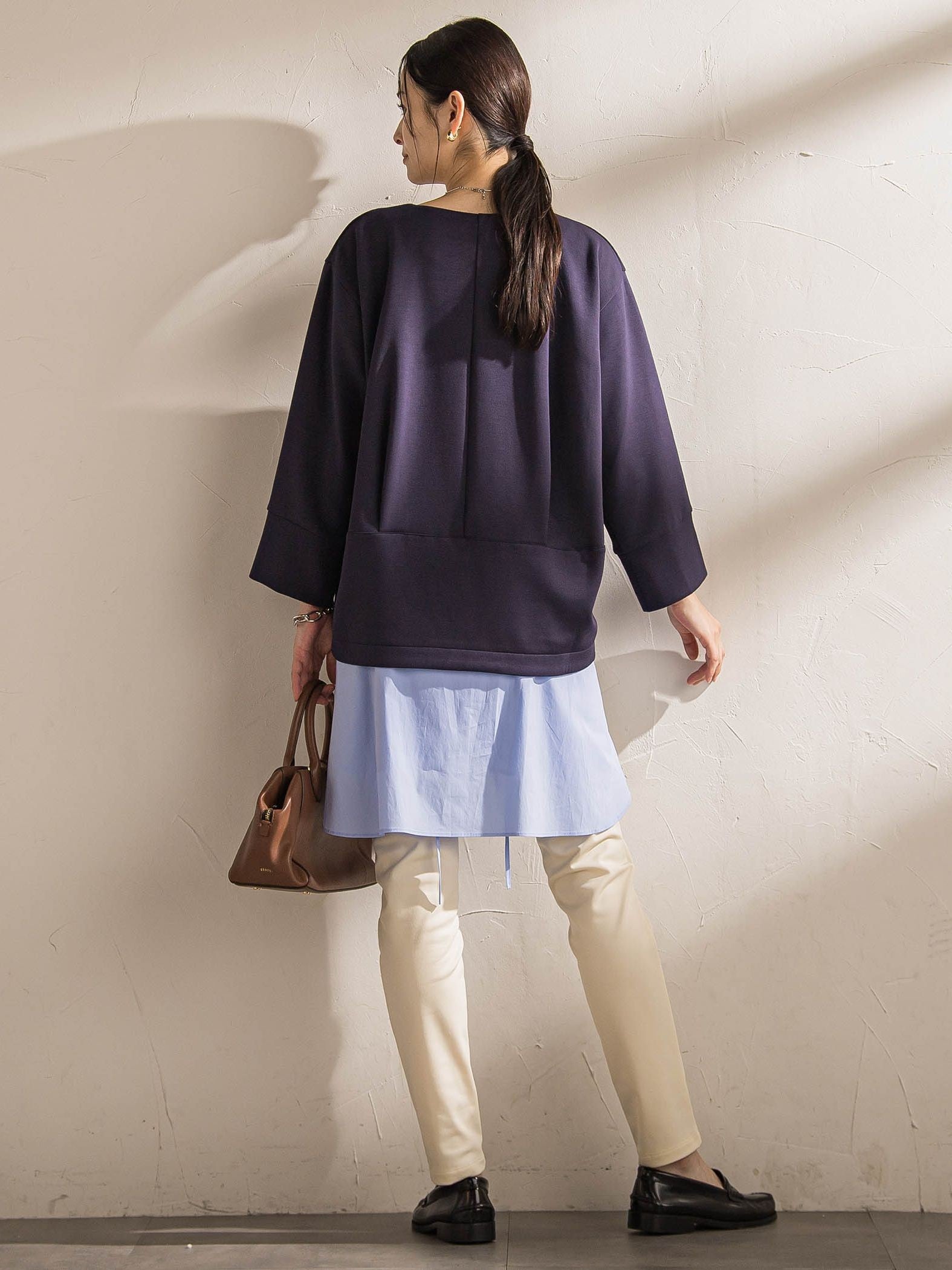 【WEB限定】《暖色美》裏起毛Vネックトップス≪手洗い≫