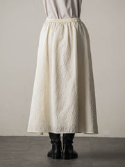 型押しジャガードタックフレアスカート≪手洗い可能≫