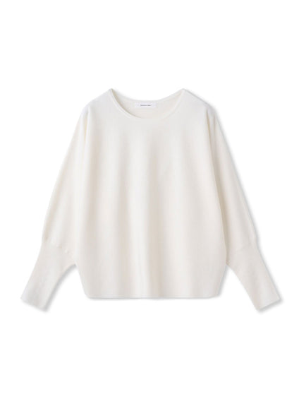 袖口ボタンドルマンニットプルオーバー≪手洗い可能≫