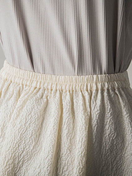 型押しジャガードタックフレアスカート≪手洗い可能≫