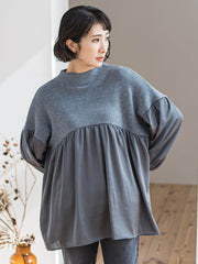 【WEB限定】”1枚でサマになる”とろみサテンふんわりニット