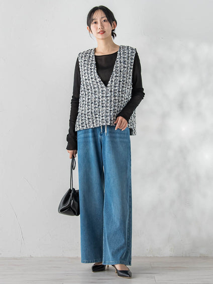 コットンサラチュールカットソー