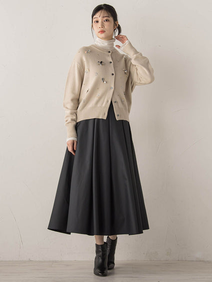 ビジュー刺繍カーディガン≪手洗い可能≫