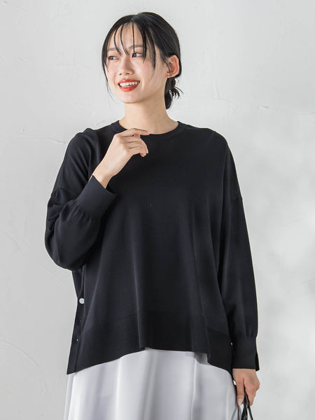 サイドボタンニット≪手洗い可能≫