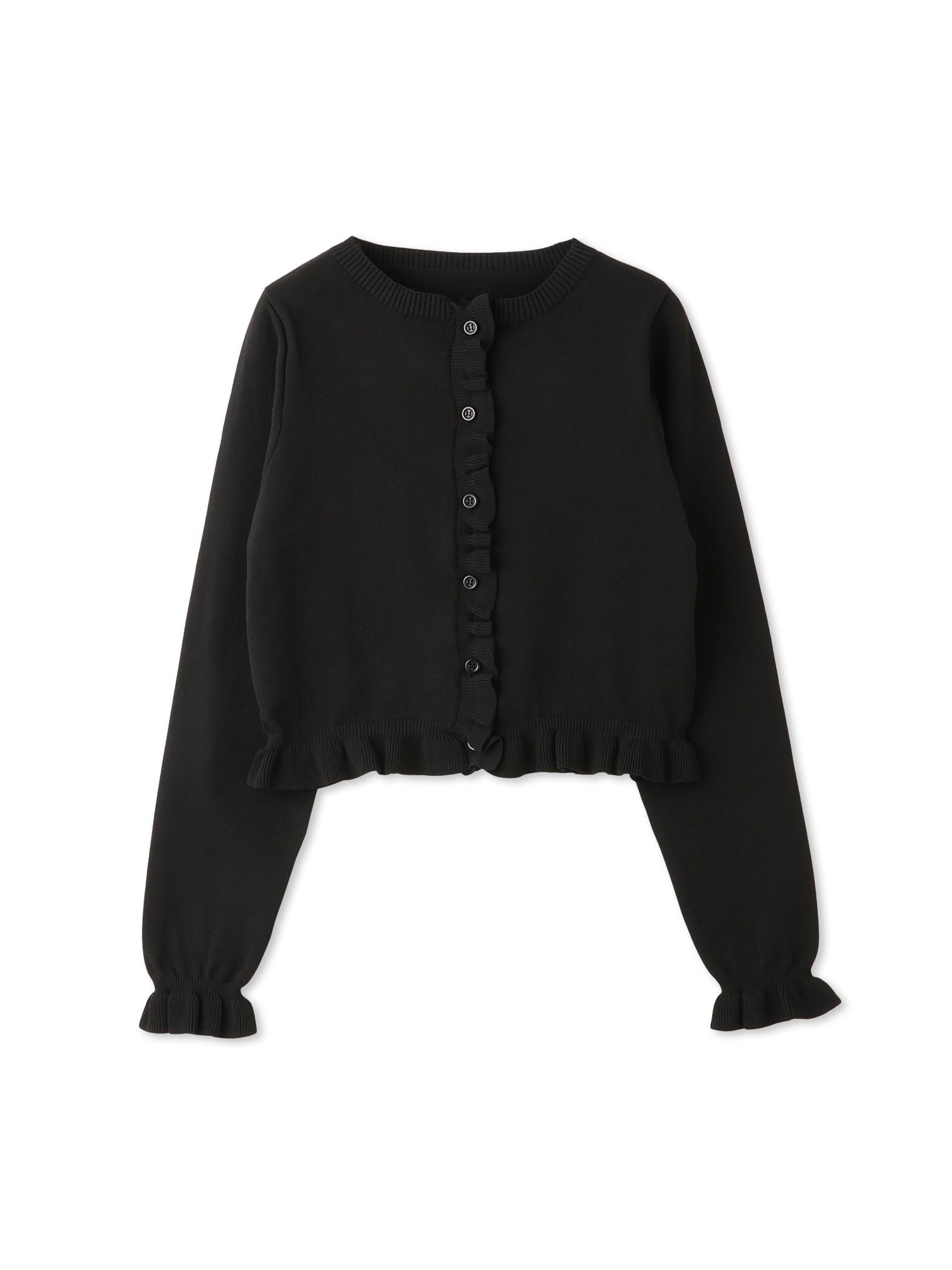 スポンディッシュニットフリルカーディガン≪手洗い可能≫