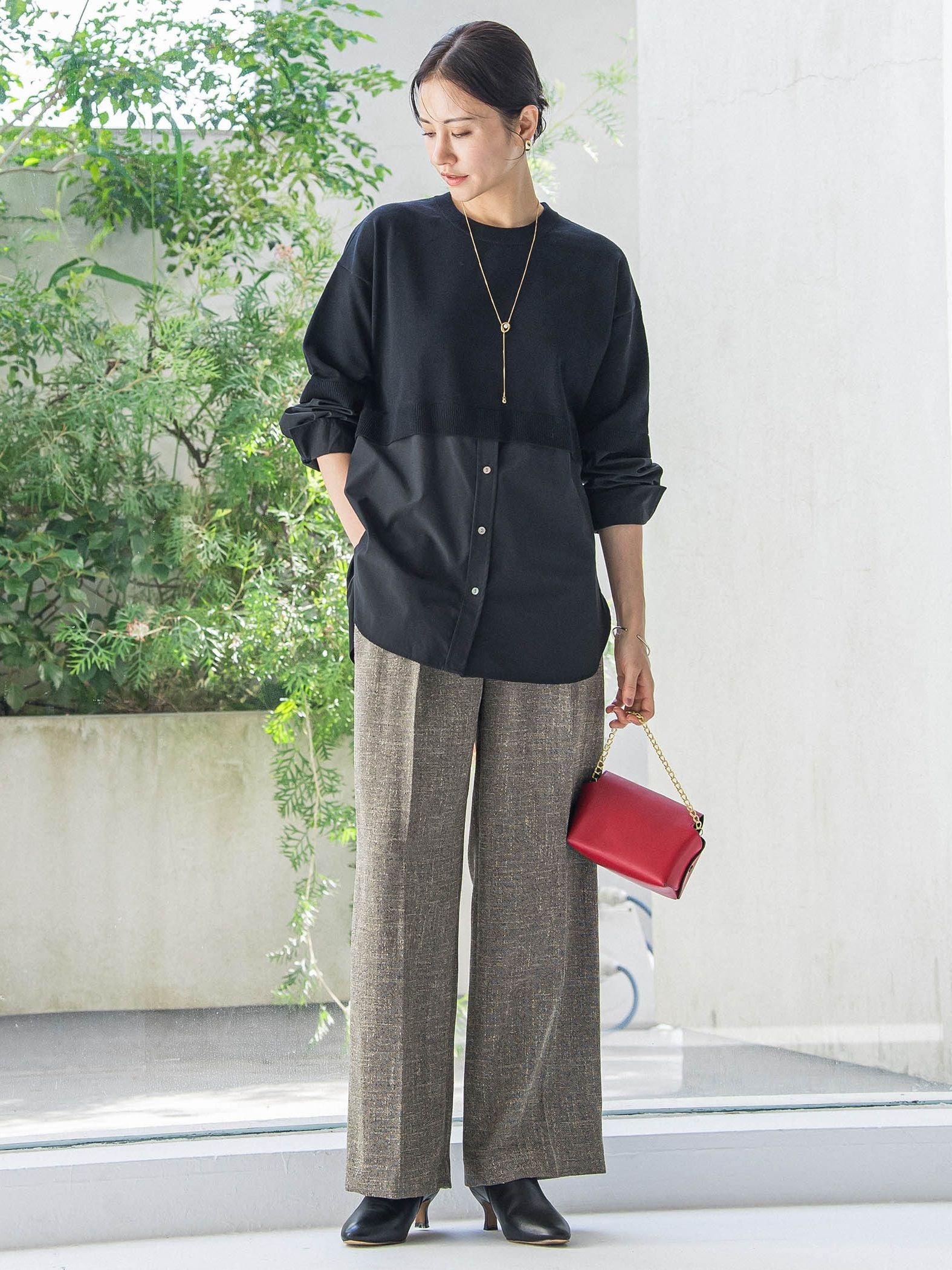 【WEB限定】シャツドッキングニット≪洗える≫