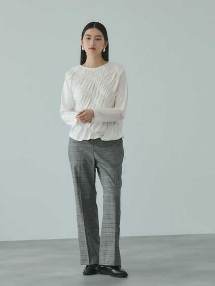 ギャザーラインフロントカットソー≪洗濯機で洗える≫