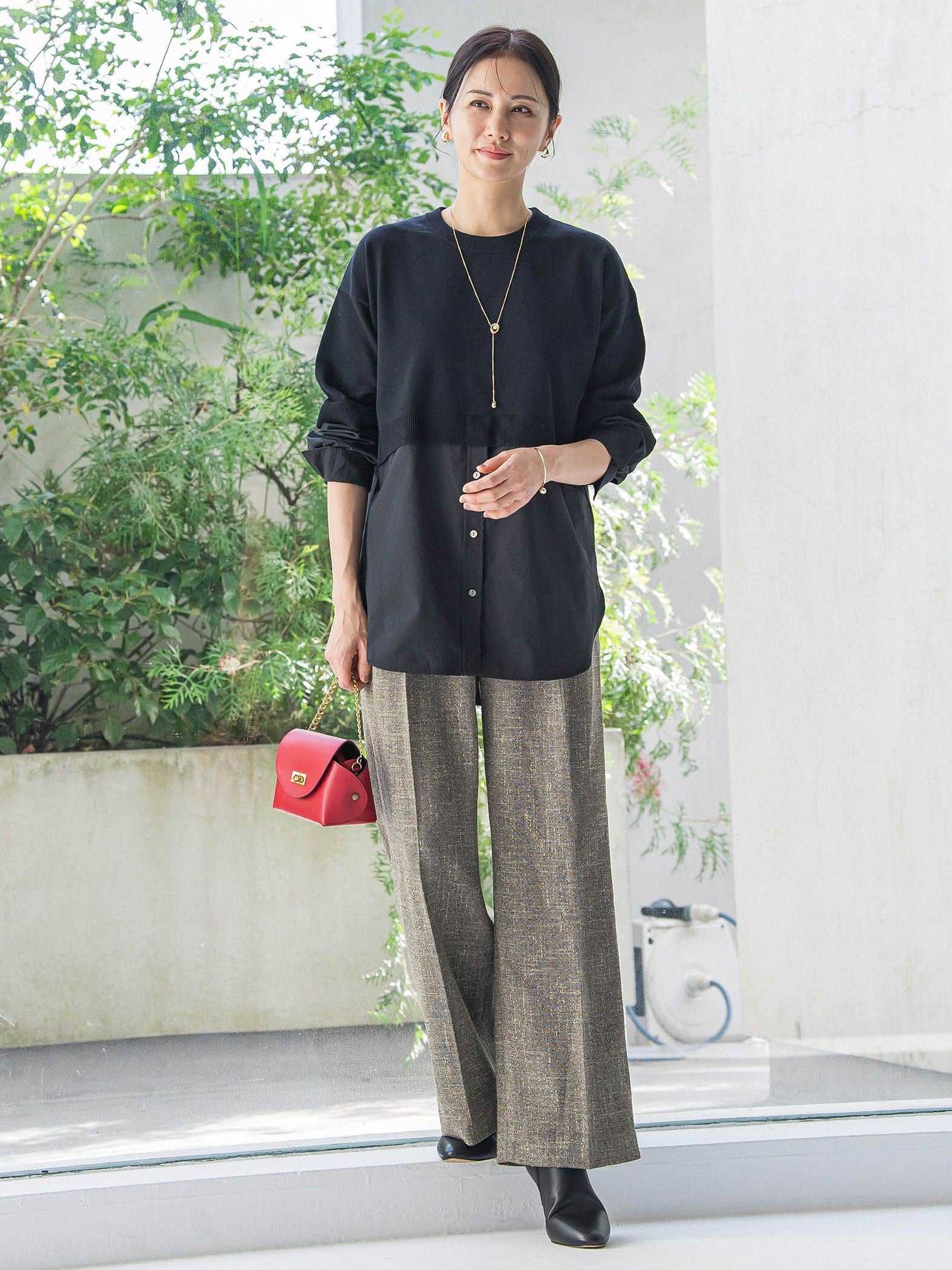 【WEB限定】シャツドッキングニット≪洗える≫