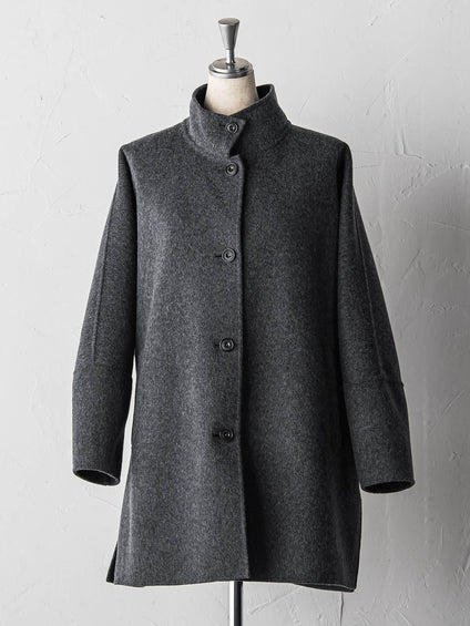 <極>”軽さと贅沢なぬくもり”スタンドカラーリバーコート