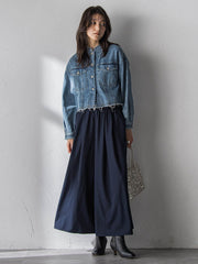 シャンブレーイージーキュロットパンツ≪手洗い可能≫