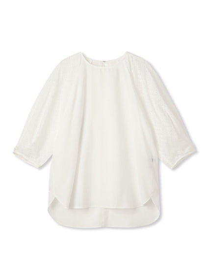 【WEB限定】ローンレース切り替えブラウス