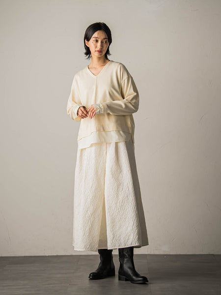 型押しジャガードタックフレアスカート≪手洗い可能≫