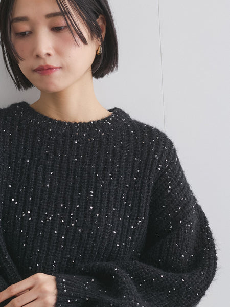スパンコールショートニット≪手洗い可能≫ | QUEENS COURT 