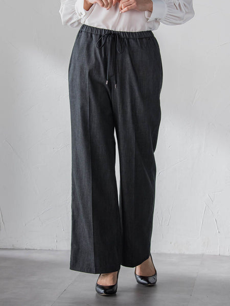 【大きいサイズ】セルロースデニムワイドパンツ