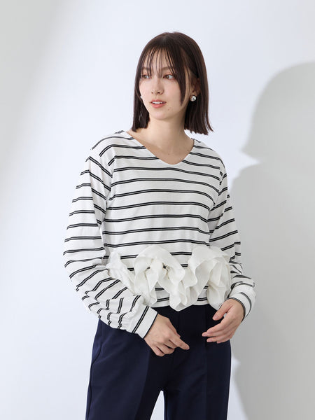 ラッフルヘムクロプトプルオーバー