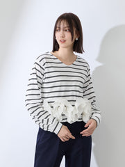 ラッフルヘムクロプトプルオーバー