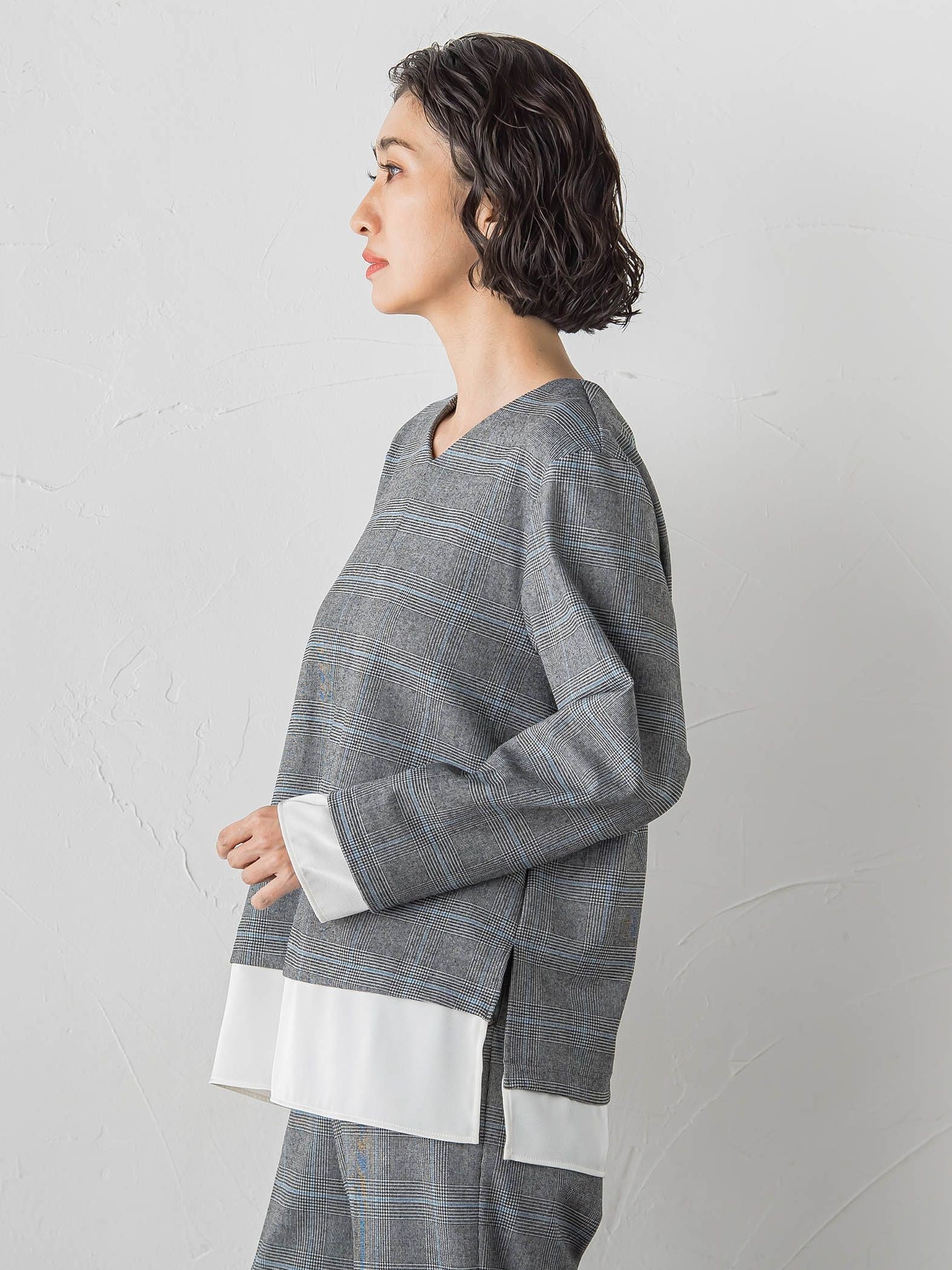 ピクシエスタVネックブラウス≪洗濯機で洗える≫