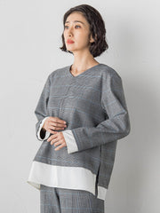 ピクシエスタVネックブラウス≪洗濯機で洗える≫