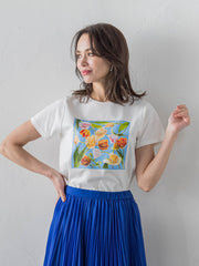 【KEITA KAWASAKI × Viaggio Bluコラボ】フラワープリントTシャツ