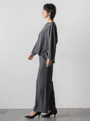 ハイストレッチカルゼワイドパンツ