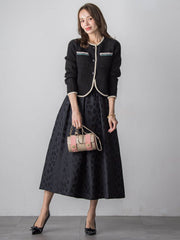 【WEB限定】レオパードジャガードスカート