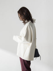 【WEB限定】裏毛布スタンドネックプルオーバー≪毛玉防止・ストレッチ≫